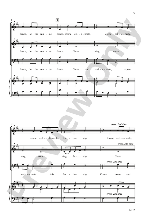 Let the Music Dance – 3-Part Mixed / SAB, a cappella Choral Octavo (Digital Download)