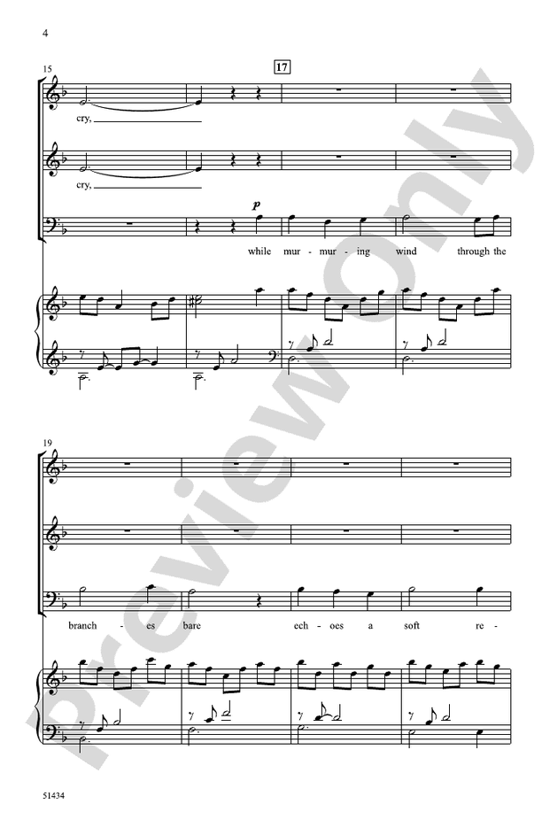 The Owl, the Wind, and the Moon - 3 Part Mixed Choral Octavo (Digital Download)