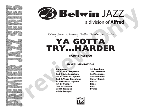 Ya Gotta Try ... Harder - Jazz Ensemble Conductor Score & Parts (Digital Download)