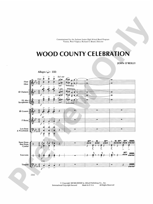 Wood County Celebration - Concert Band Conductor Score & Parts (Digital Download)