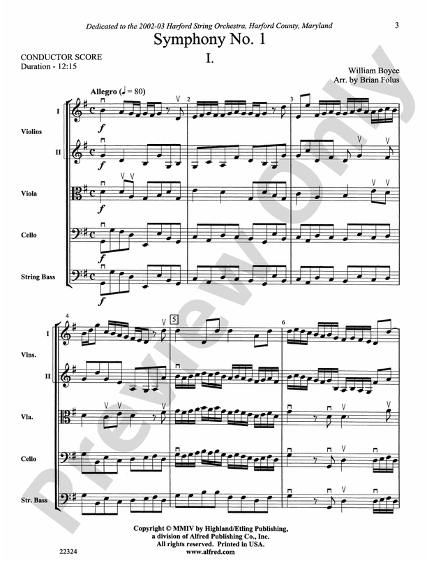 Symphony No. 1 – String Orchestra Conductor Score & Parts (Digital Download)
