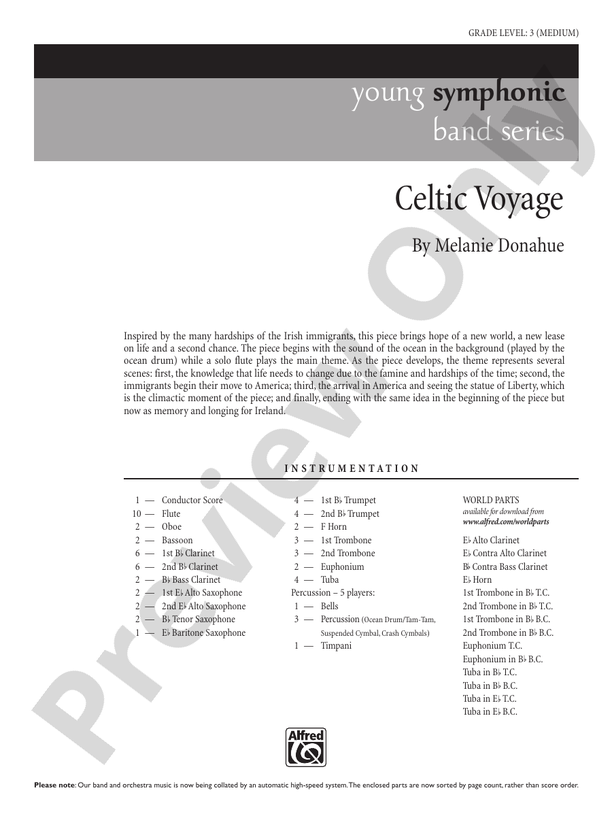 Celtic Voyage - Concert Band Conductor Score & Parts (Digital Download)