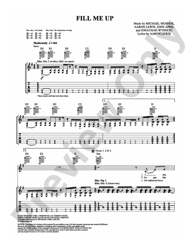 Fill Me Up - Guitar TAB (Digital Download)
