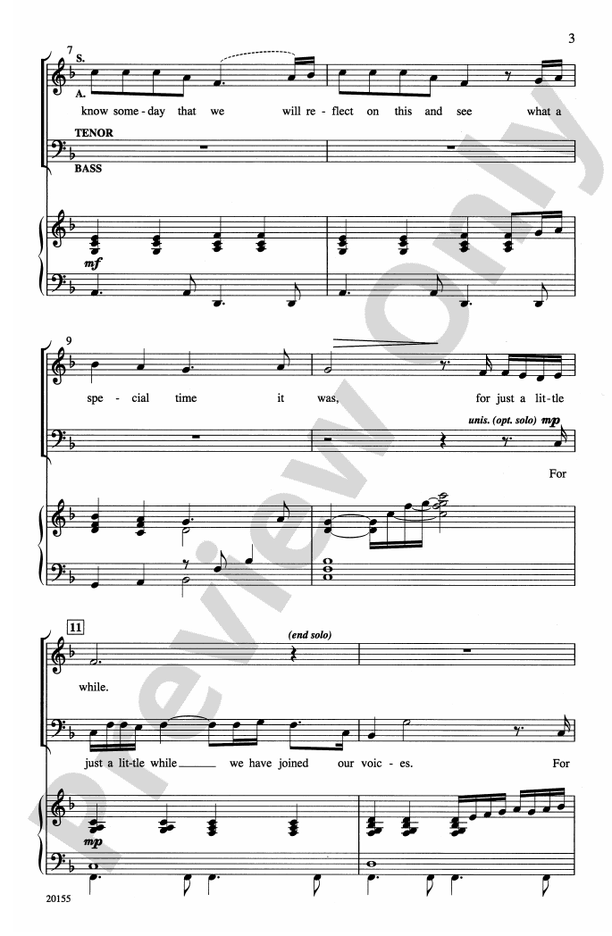 For Just a Little While – SATB Choral Octavo (Digital Download)
