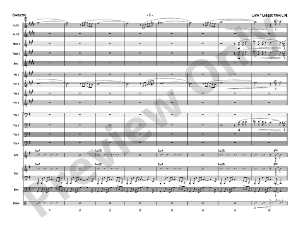 Livin' Larger Than Life - Jazz Ensemble Conductor Score & Parts(Digital Download)