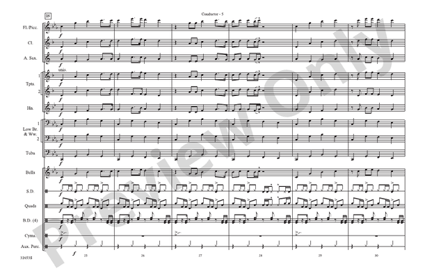 4 Minutes – Marching Band Conductor Score & Parts (Digital Download)