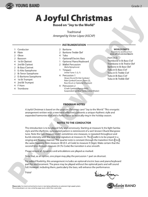 A Joyful Christmas - Concert Band Conductor Score & Parts (Digital Download)