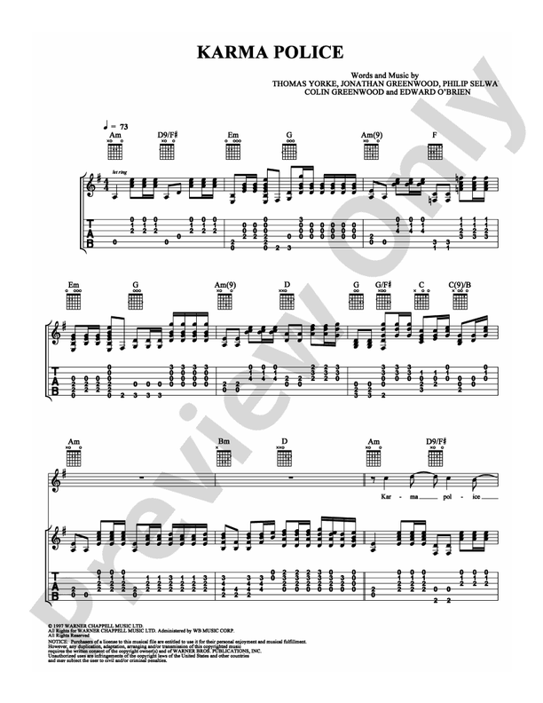 Karma Police - Guitar TAB (Digital Download)