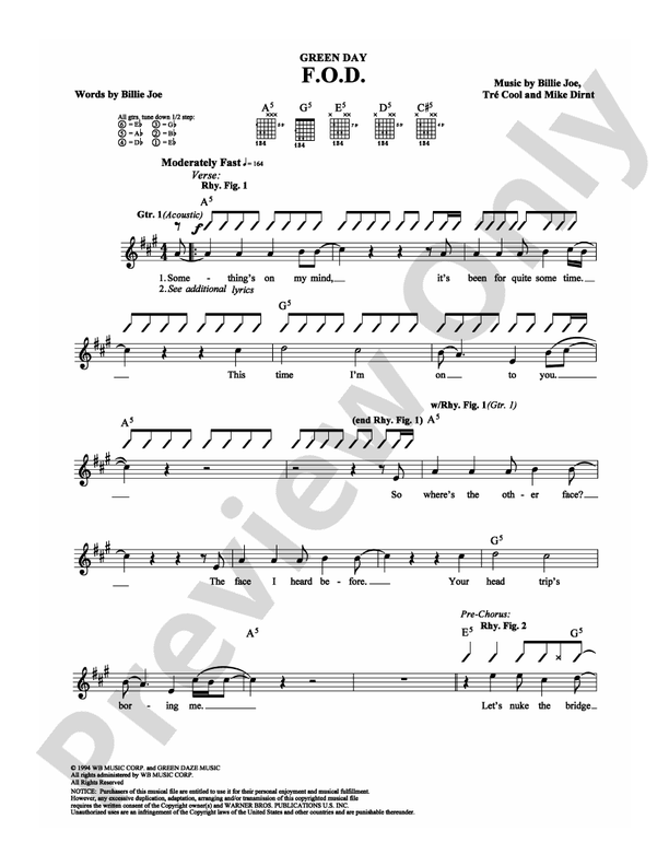 F.O.D. - Guitar TAB (Digital Download)
