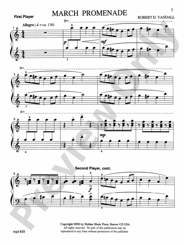 March Promenade - 1 Piano, 6 Hands (Digital Download)