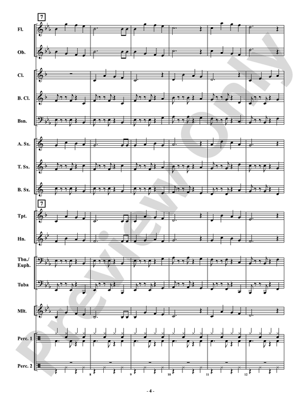 Bells on Bob-Tail Ring - Concert Band Conductor Score & Parts (Digital Download)