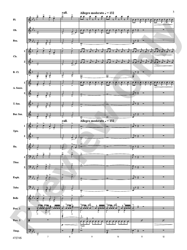 Hawkeye Overture - Concert Band Conductor Score & Parts (Digital Download)