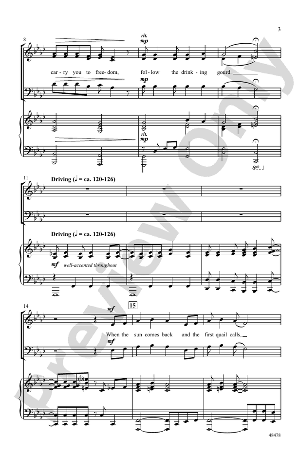 Follow the Drinking Gourd - Arr. Victor C Johnson – SAB Choral Octavo (Digital Download)