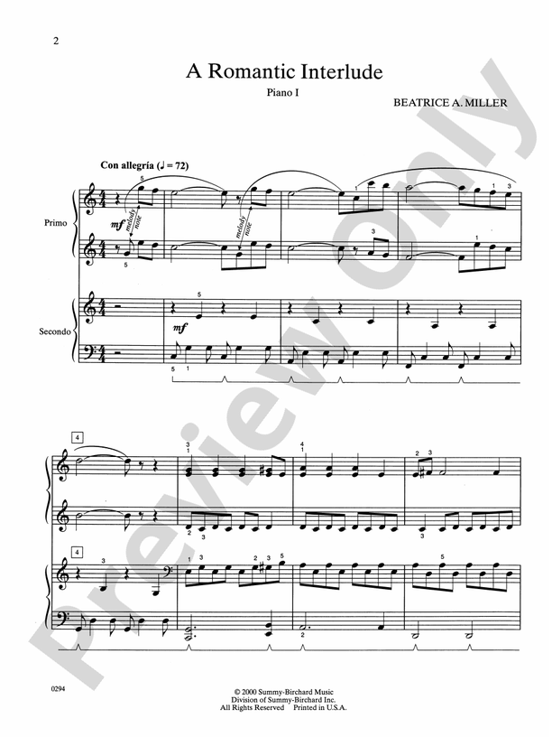 Romantic Interlude - 2 Pianos, 8 Hands (Digital Download)
