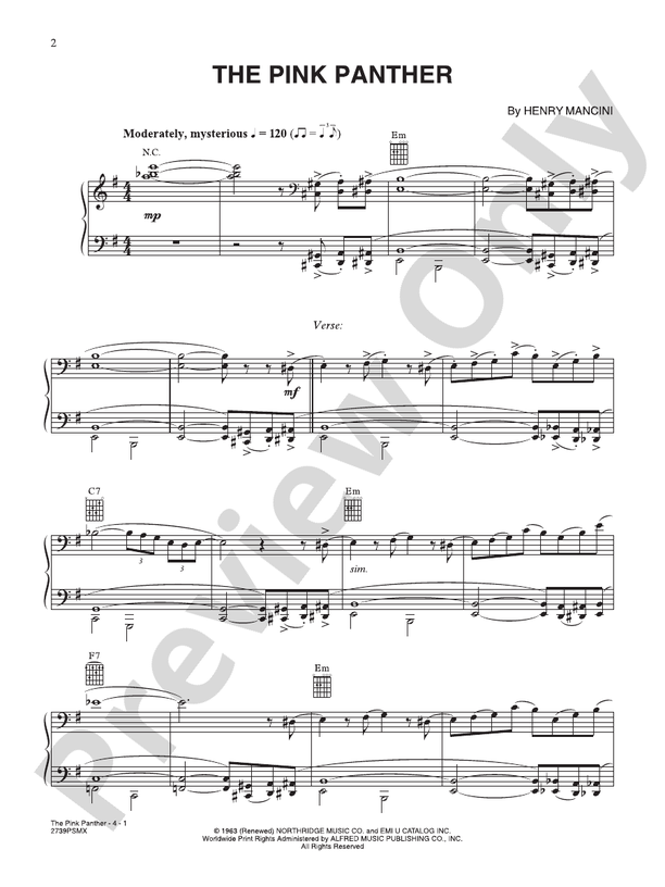 The Pink Panther (from "The Pink Panther") - Piano (Digital Download)