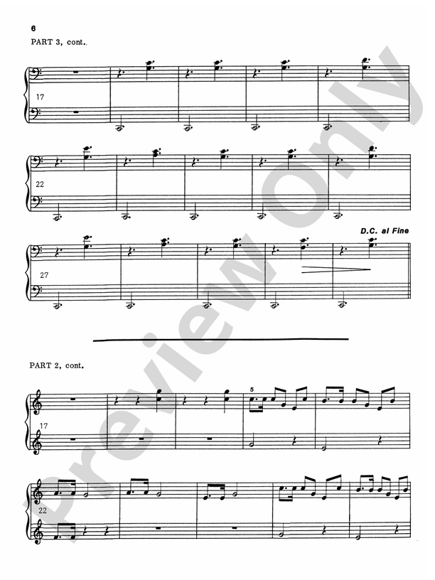 Six for Three - 1 Piano, 6 Hands (Digital Download)