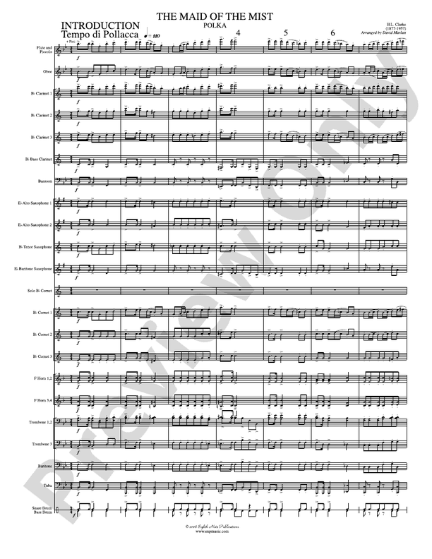 The Maid of the Mist (Solo Cornet and Concert Band) - Concert Band Conductor Score & Parts (Digital Download)