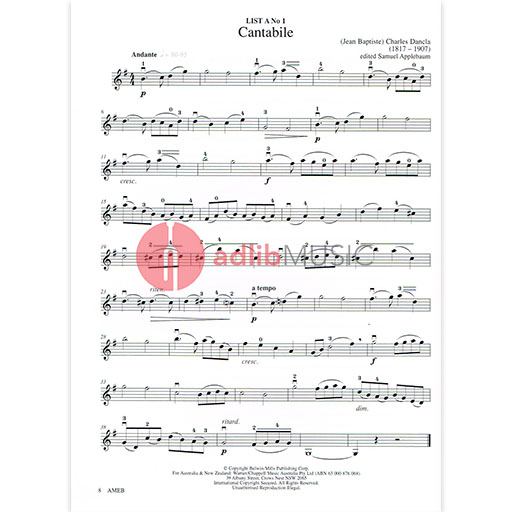 AMEB Violin Series 8 Grade 2 - Violin/Piano Accompaniment AMEB 1202067439
