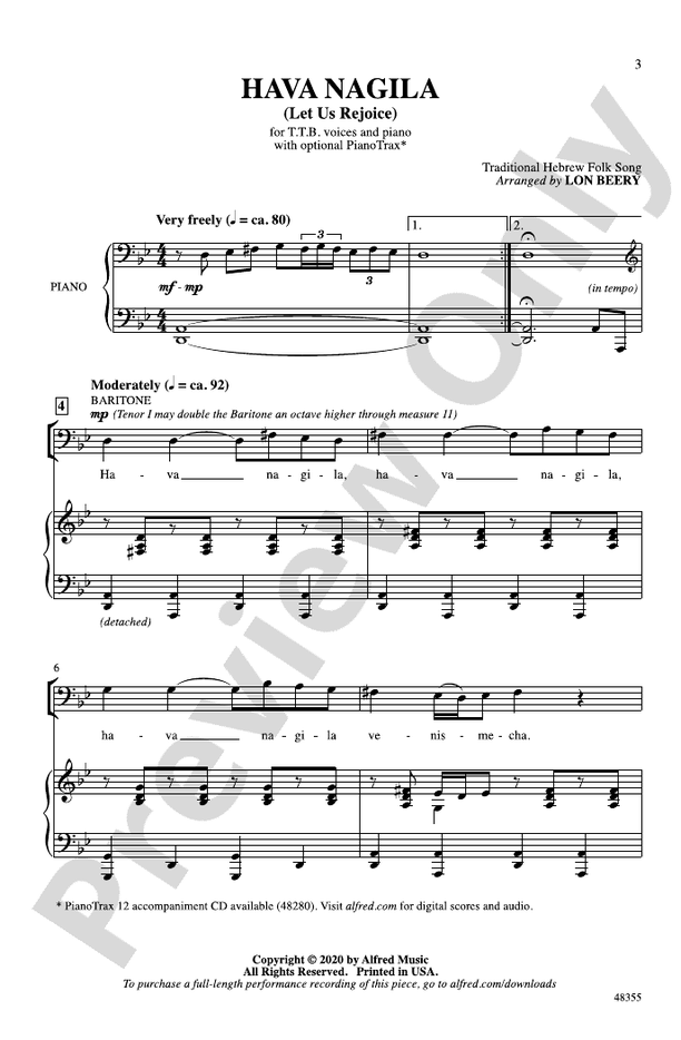 Hava Nagila – TTB Choral Octavo (Digital Download)