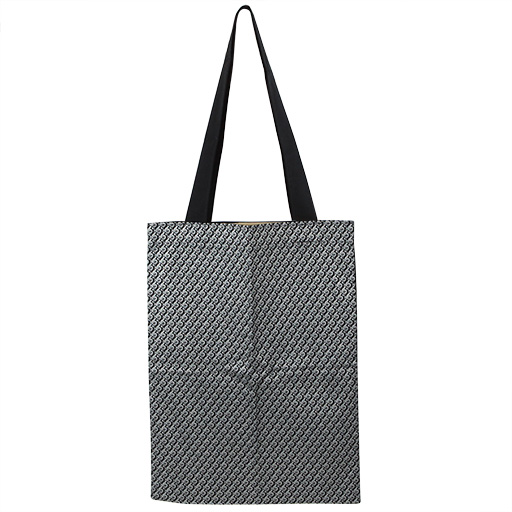 Tote or Music Bag Black Fabric with Small Silver Treble Clefs Australian Made