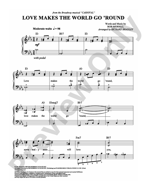 Love Makes the World Go 'Round - Arr. Richard Bradley - Easy Piano (Digital Download)