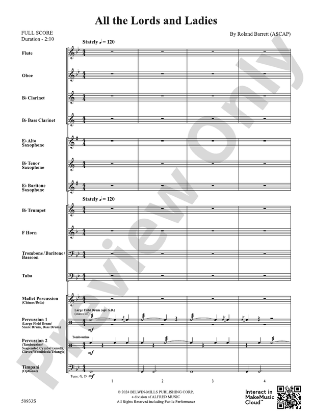 All the Lords and Ladies – Concert Band Conductor Score & Parts (Digital Download)