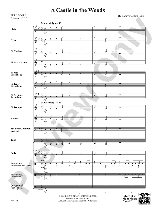 A Castle in the Woods - Concert Band Conductor Score & Parts(Digital Download)