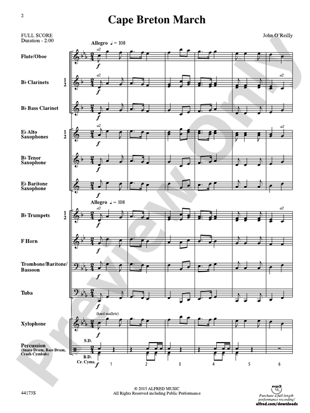 Cape Breton March - Concert Band Conductor Score & Parts (Digital Download)