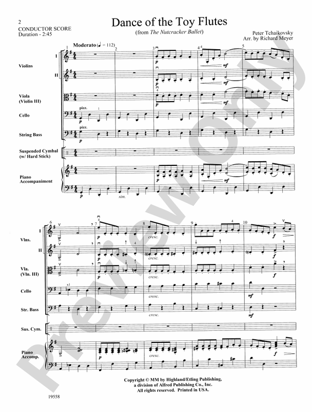 Dance of the Toy Flutes – String Orchestra Conductor Score & Parts (Digital Download)