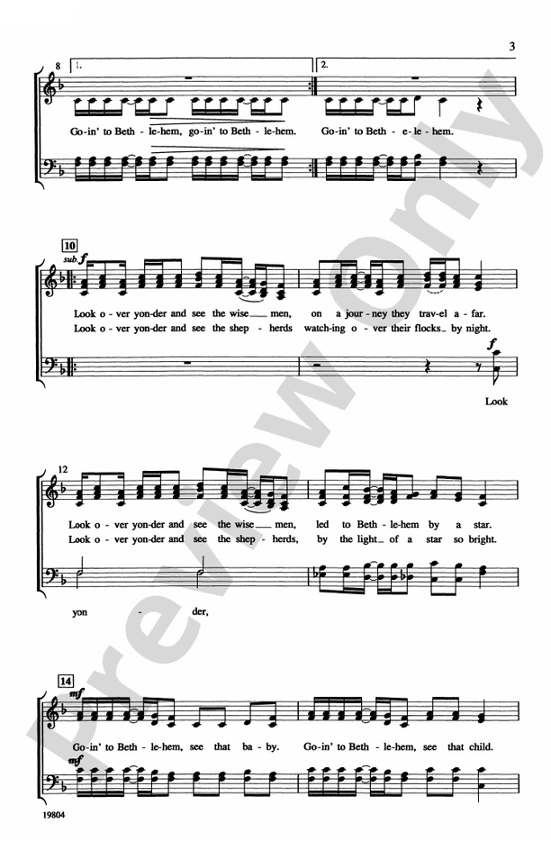 Goin' to Bethlehem – SATB, a cappella Choral Octavo (Digital Download)
