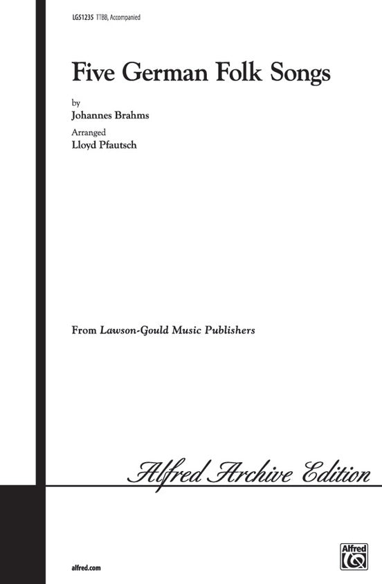 Five German Folk Songs – TTBB Choral Octavo (Digital Download)