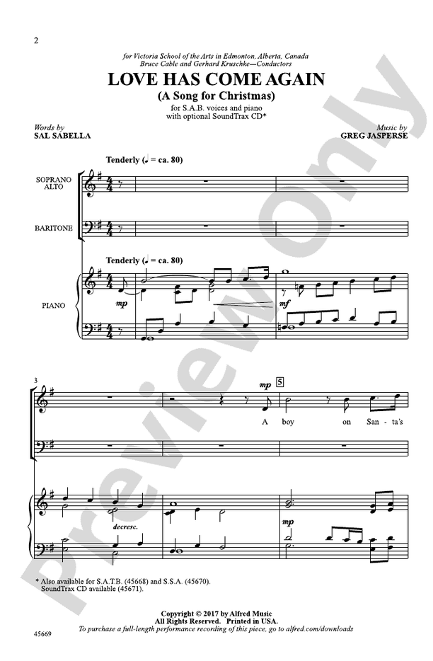 Love Has Come Again – SAB Choral Octavo (Digital Download)