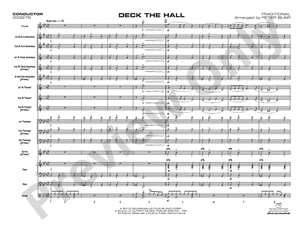 Deck the Hall - Jazz Ensemble Conductor Score & Parts(Digital Download)
