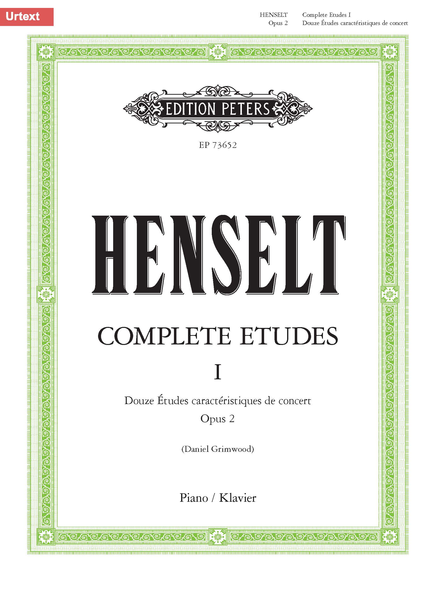 Henselt - Etude in F major (ALTERNATIVE VERSION) - Edition Peters - Piano Solo (Digital Download)