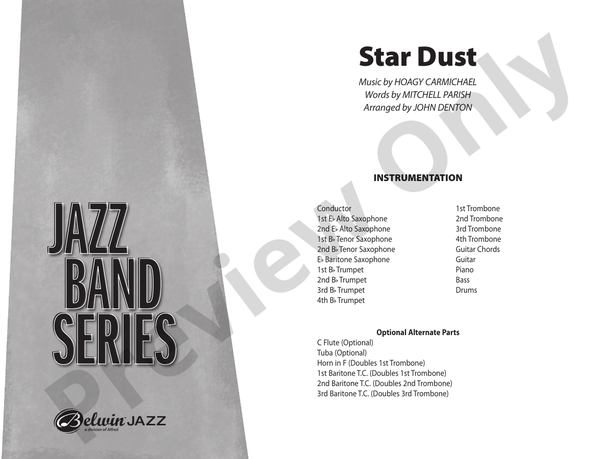 Star Dust - Jazz Ensemble Conductor Score & Parts (Digital Download)