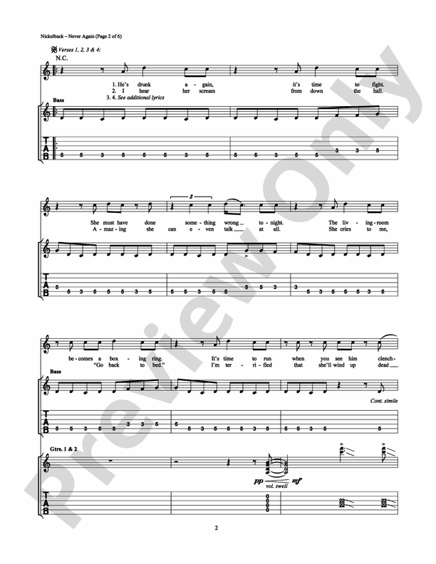 Never Again - Guitar TAB (Digital Download)