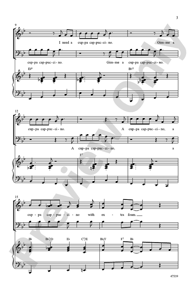 Cuppa Cappuccino – 3-Part Mixed Choral Octavo (Digital Download)