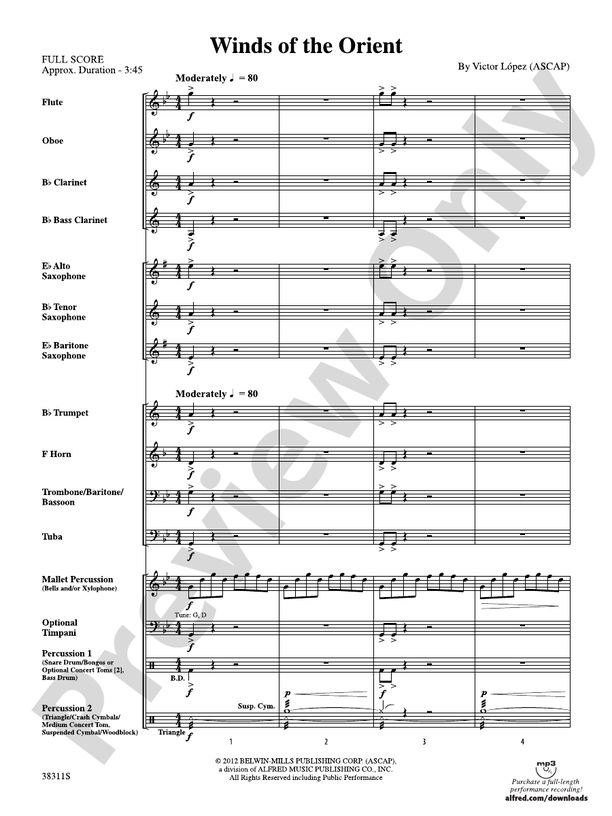 Winds of the Orient - Concert Band Conductor Score & Parts (Digital Download)