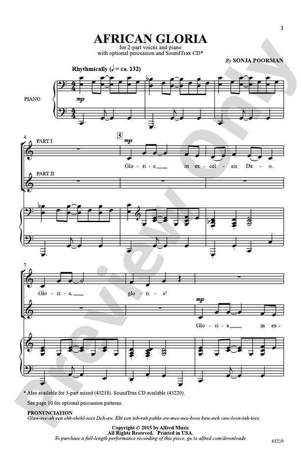 African Gloria - Sonja Poorman - 2-Part Choral Octavo (Digital Download)