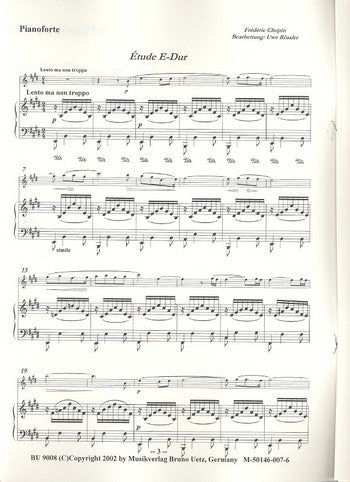 Chopin - Etude in EMaj Op10/3 Tristesse - Violin/Piano Accompaniment Uetz BU9008