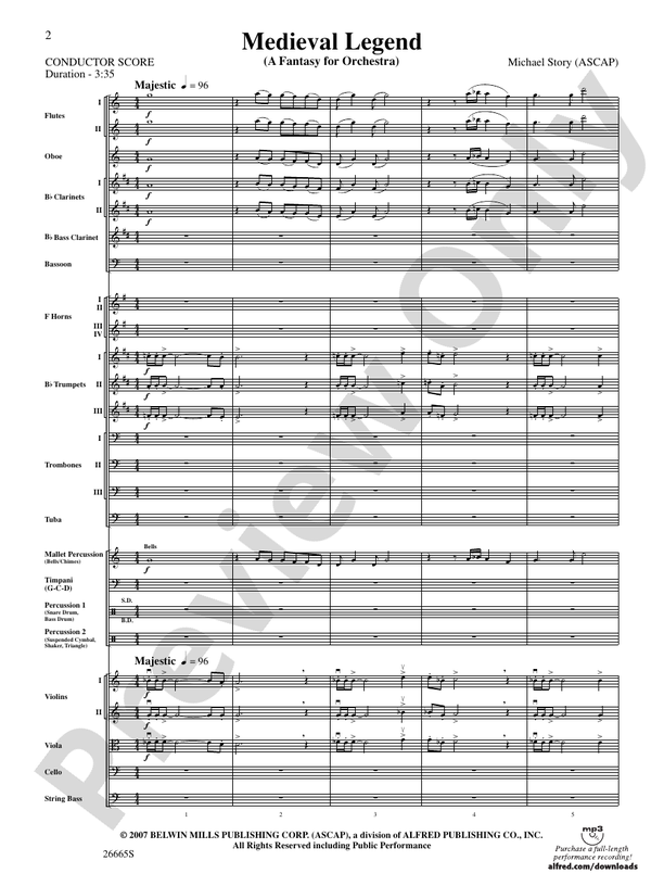 Medieval Legend – Full Orchestra Conductor Score & Parts (Digital Download)