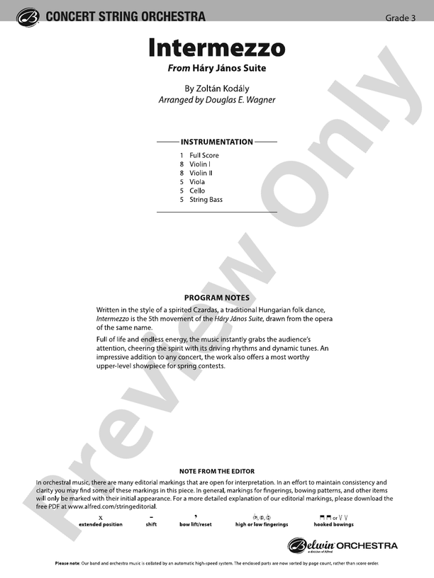 Intermezzo - String Orchestra Conductor Score & Parts (Digital Download)