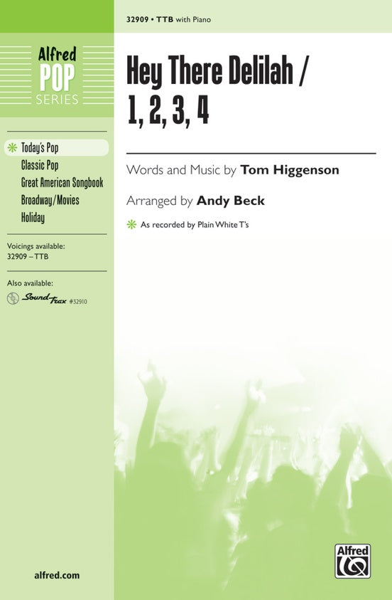 Hey There Delilah / 1, 2, 3, 4 – TTB Choral Octavo (Digital Download)