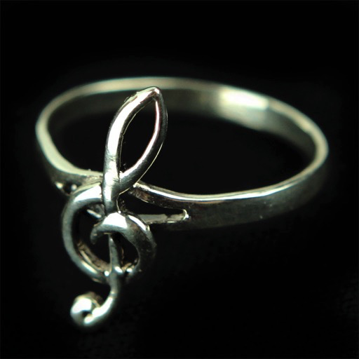Sterling Silver Treble Clef Ring Size 10