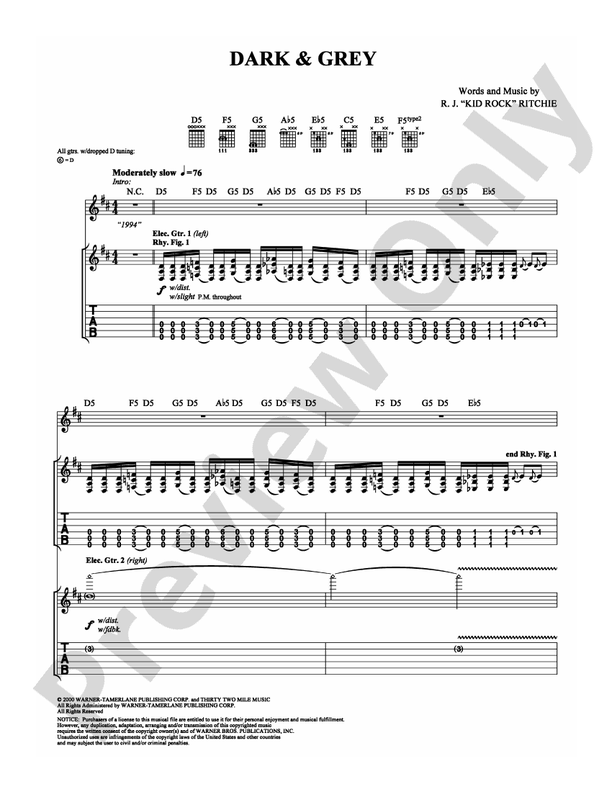 Dark & Grey - Guitar TAB (Digital Download)