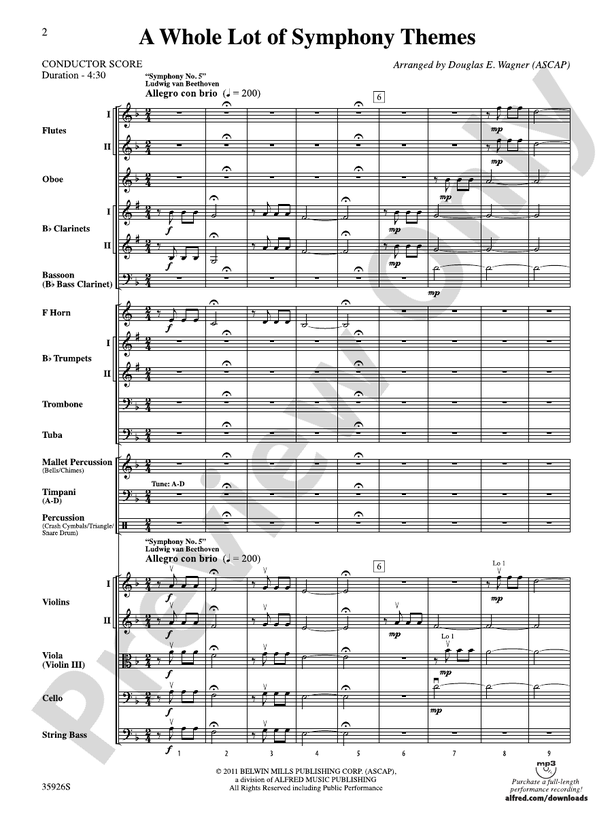 A Whole Lot of Symphony Themes – Ful Orchestra Conductor Score & Parts (Digital Download)