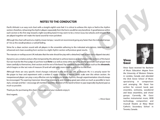 Pacific Attitude - Jazz Ensemble Conductor Score & Parts(Digital Download)