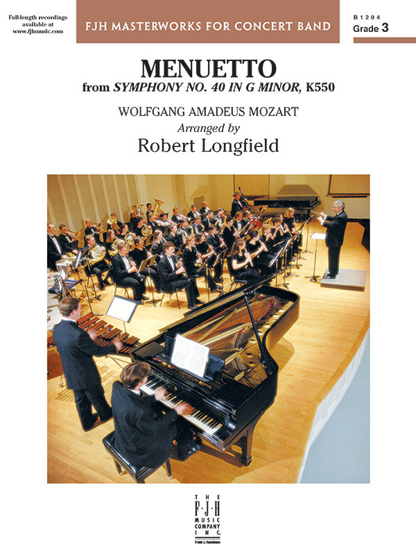 Menuetto (from Symphony No. 40 in G Minor, K 500) - Concert Band Conductor Score & Parts (Digital Download)