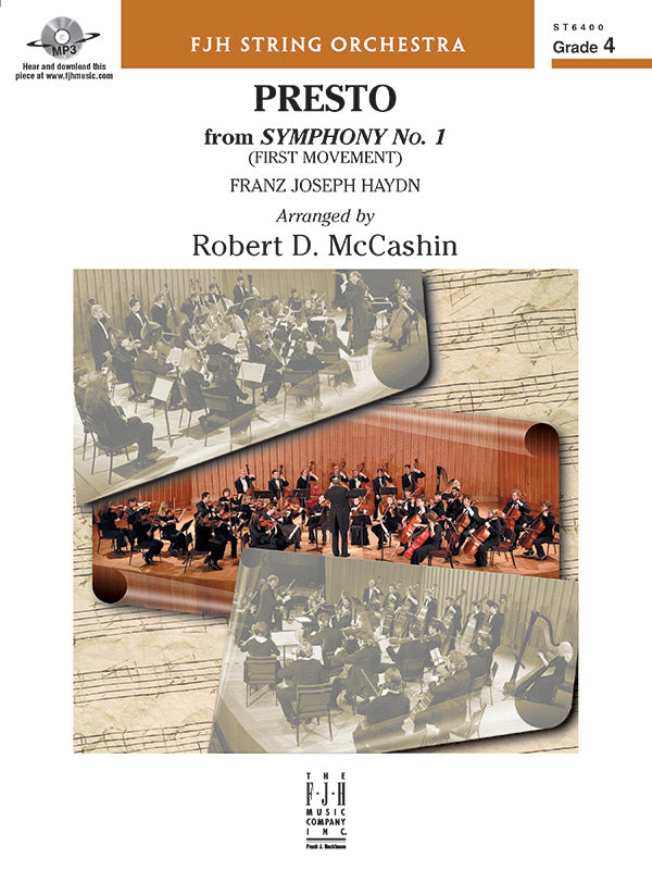 Presto from Symphony No. 1 (First Movement) - String Orchestra Conductor Score & Parts (Digital Download)
