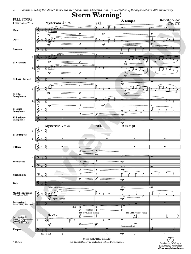Storm Warning! - Concert Band Conductor Score & Parts (Digital Download)